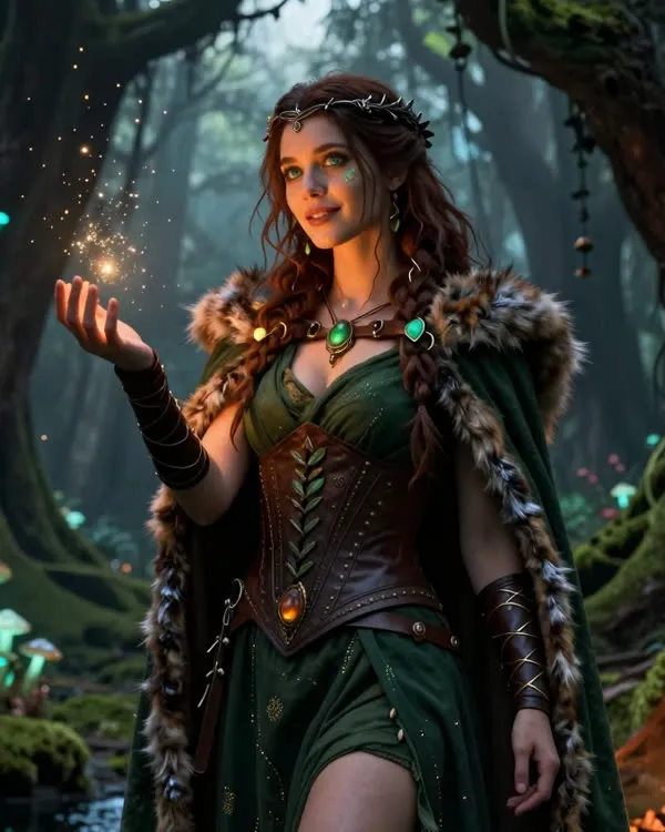 Fantasy-Begleiterin im Zauberwald
